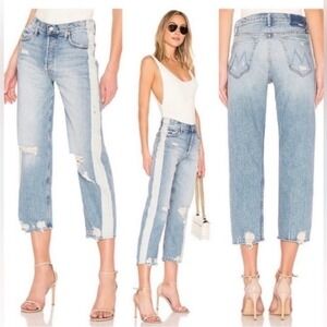 Mother Superior The Trasher 100% Cotton Button Fly Loose Fit Crop Jeans Size 28